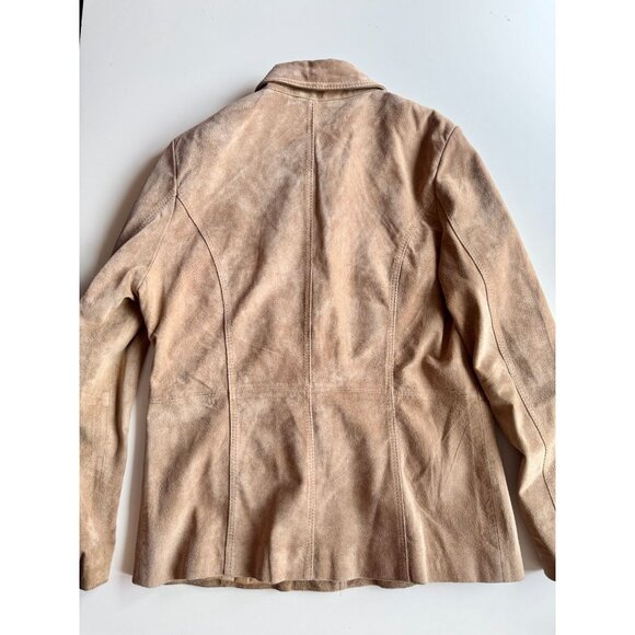 Vintage 00's ROLF SCHULTE Tan Suede Leather Safari Jacket, Size 44/XL - Picture 12 of 16